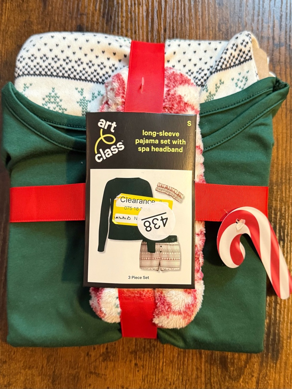 Girls 3-Piece Christmas PJ Set w/ Spa Headband